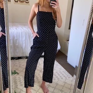Black and white polka dot jumpsuit